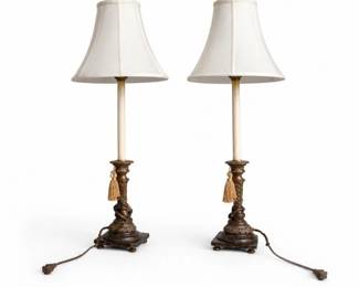 30 PairVintageTraditionalTableLampswithShadesBrass