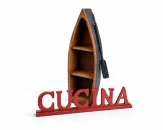 53 RusticWoodenCucinaBoatShelfKitchenWallDecorRack