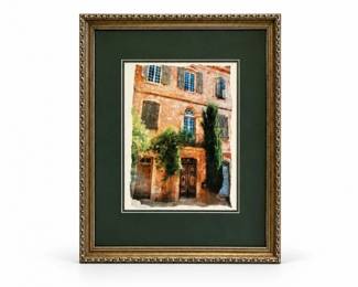 78 FramedEuropeanStreetScenePrintwithOrnateGoldFrame