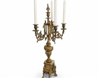 6 StunningVintageItalianBrass5ArmCandelabraBaroqueStyle