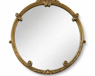 136 BombayCompanyIsabelleRoundWallMirrorGoldTone