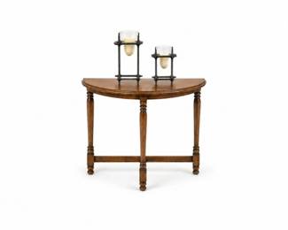 167 RusticDemiLuneConsoleTableCandleHolders
