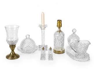109 VintageCrystalBrassDecorCollectionLotSet