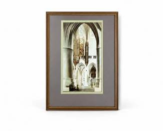 141 VintageGothicCathedralInteriorFramedArtPrint