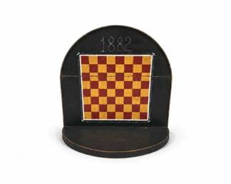 11 1882FolkArtCheckerboardWallShelf