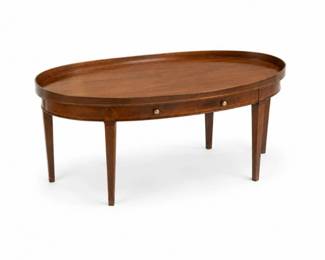 169 MersmanMahoganyOvalCoffeeTablewithDrawer