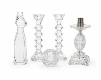 102 VintageCrystalDecorLotLampCatCandleHolders