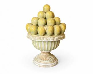 73 ItalianCeramicLemonTopiaryUrnFruitCenterpieceDecor