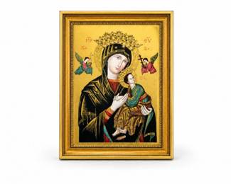 162 VintageOurMotherofPerpetualHelpFramedReligiousPrint