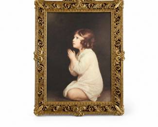 188 VintageItalianPrayingChildBubbleGlassPictureFrame
