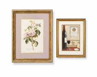 183 FramedBotanicalRoseWinePrintsWallArtPairSet