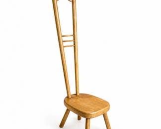 185 AntiqueHighBackTellCityMapleStoolStepCountryHomeDecorPlant