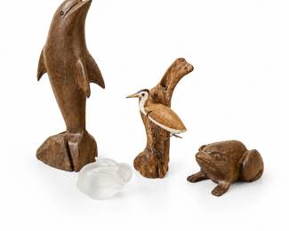 80 HandCarvedWoodArtGlassAnimalFigurineDecorLot