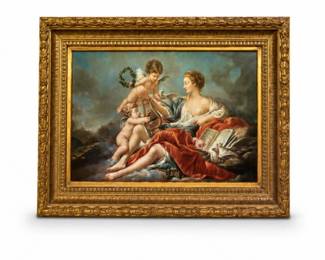 139 HugeFramedFranoisBoucherAllegoryofMusicReproduction