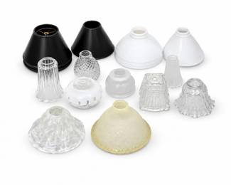 38 AssortedVintageLampShadesGlassGlobes