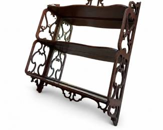 143 RAREGorgeous1940sEdwardianOrnateMahoganyHandCarvedWallShelf