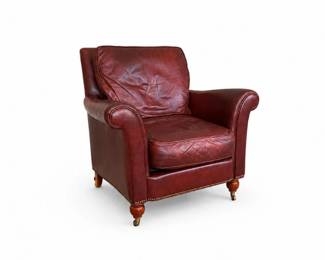 40 CenturyLeatherClubArmchairinBurgundyLeather