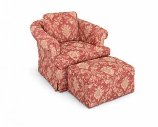 75 MASINSClubChairOttomanFloralLoungeChairSet