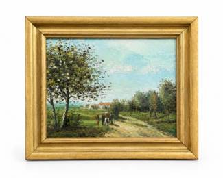 50 VintageELaForetFrenchLandscapeOilPaintingFramed