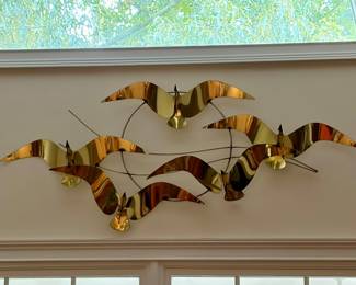 "Curtis Jere" style "Birds in Flight" Midcentury Sculpture