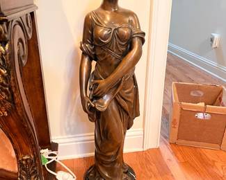 Classical bronze sculpture on marble base