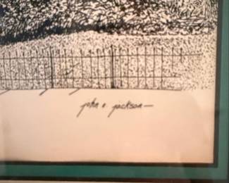 John E. Jackson Victorian House Pen and Ink Drawing second image