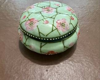 Vintage Japanese Moriage Floral Trinket Box