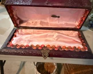 Vintage Embossed Jewelry Casket second image