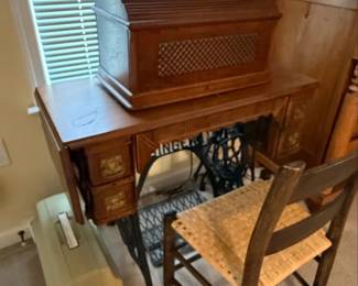 Sewing Machine Cabinet and Chair