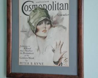 Vintage Harrison Fisher Hearsts International Combined with Cosmopolitan Magazine Cover Print  September