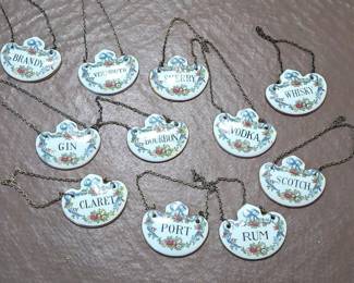 Vintage Porcelain Decanter Labels Coalport Crown Staffordshire
