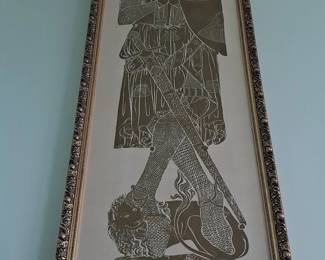 Vintage Medieval Knight Brass Rubbing Style Art