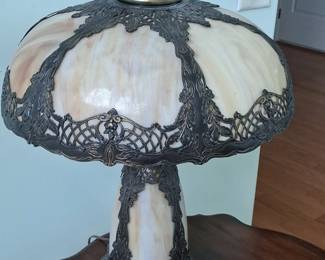 Vintage Caramel Slag Glass Table Lamp second image