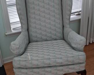 Queen Anne Style Wingback Armchair second image