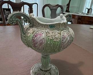 Moriage Nippon TwoHandled Pedestal Vase second image