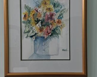 Signed Floral Watercolor