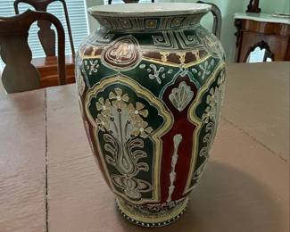 Vintage Majolica Style Decorative Vase