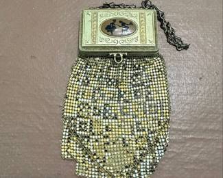 Vintage Mandalian Mfg. Co. Enamel Mesh Evening Bag