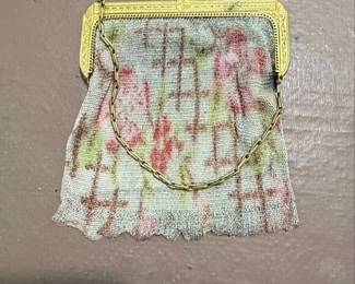 Vintage Whiting Davis Floral Enameled Mesh Purse