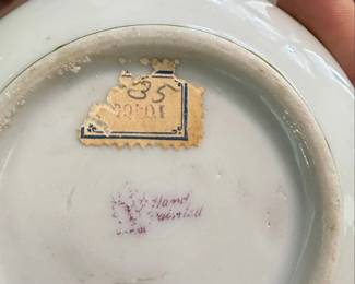 Vintage Hand Painted Porcelain Hair Receiver Jar third image