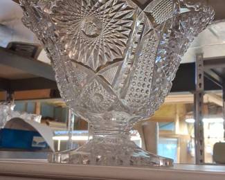 American Brilliant Cut Glass Punch Bowl