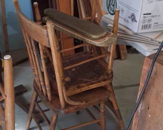 Vintage Pressed Back Dining Chairs fourth image
