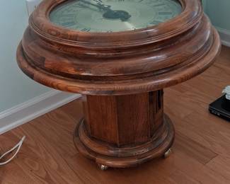 Vintage Oak Clock Table second image