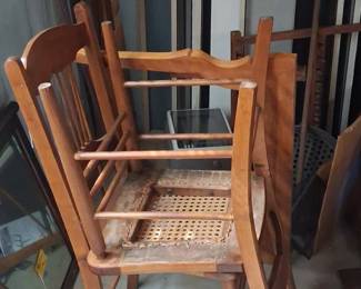 Vintage Pressed Back Dining Chairs