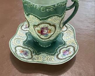 Vintage Japanese Porcelain Tea Cup and Saucer  Sasaki