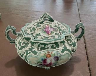 Vintage Porcelain Covered Sugar Bowl