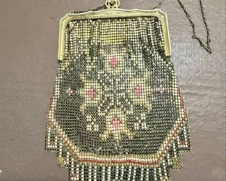 Vintage Whiting Davis Enamel Mesh Evening Bag