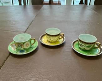 Vintage Japanese Porcelain Demitasse Cups and Saucers  Occupied Japan