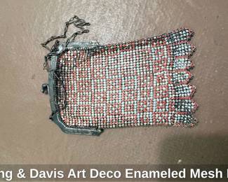 Whiting Davis Art Deco Enameled Mesh Purse