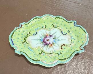 Vintage Moriage Porcelain Floral Serving Tray